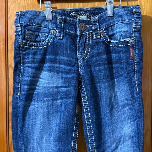 Silver Santorini Capri Stylish Blue Denim Jeans - Picture 4 of 7